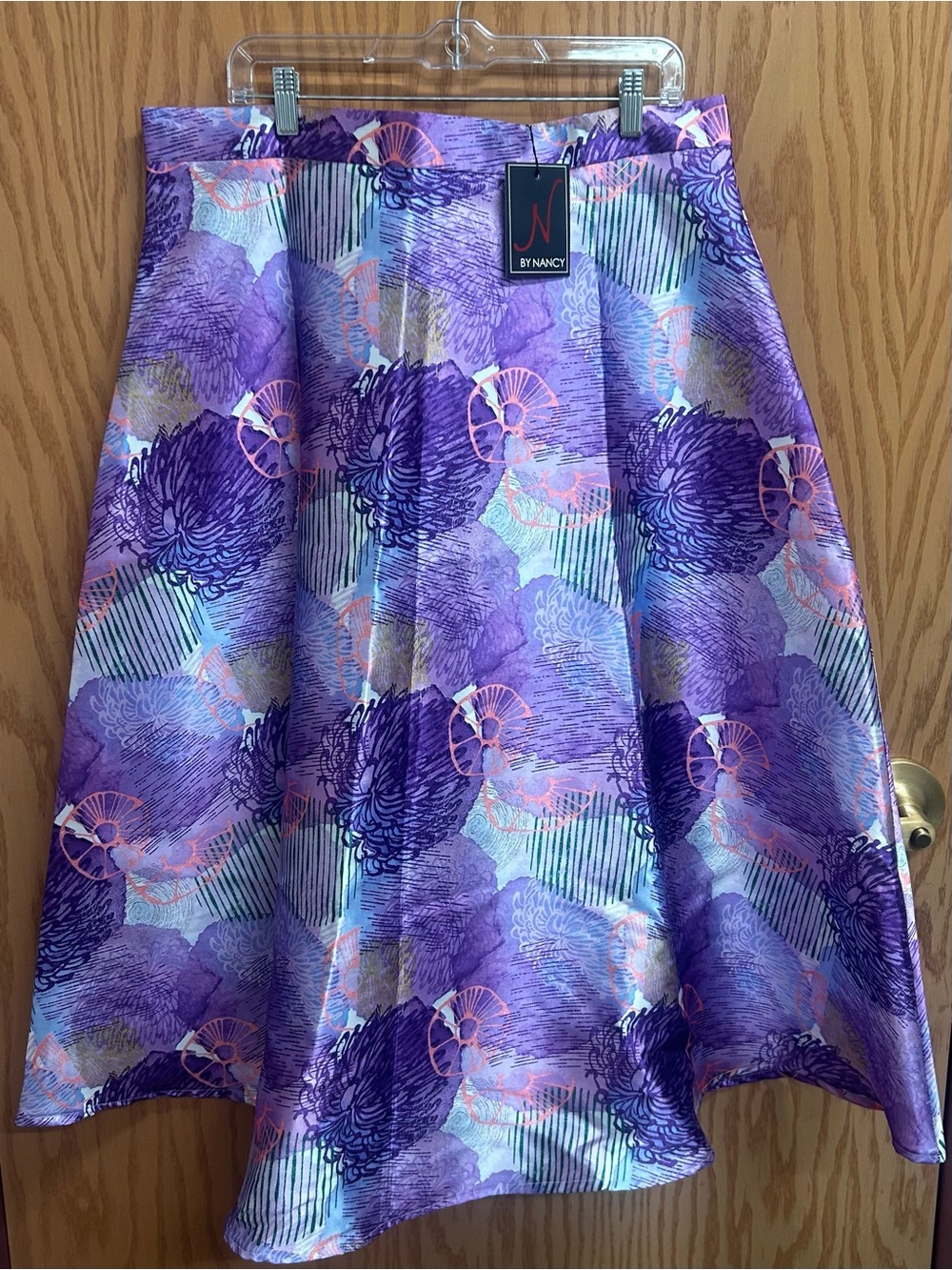 N by Nancy Purple Floral A-Line Skirt